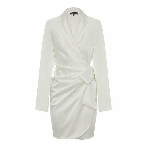 Платье-пиджак MARINA BUDNIK, вискоза, повседневное, мини, размер 46, белый