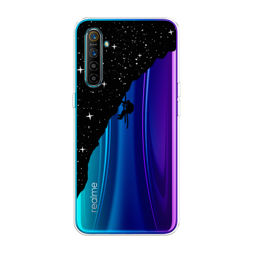 Силиконовый чехол на Realme XT / Реалми XT Скалолаз в космосе, прозрачный силиконовый чехол скалолаз в космосе на realme 6 реалми 6