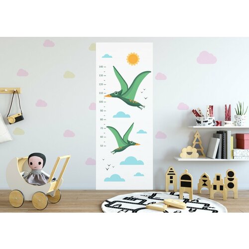 Ростомер детский на стену наклейка Птеродактиль С контурной резкой 1758₽