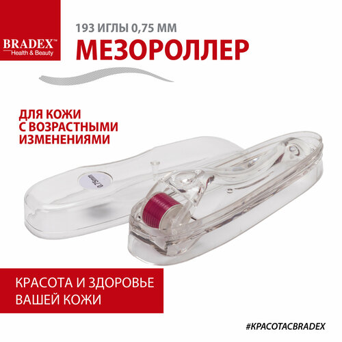 BRADEX мезороллер KZ 0353 1 шт. 0.8 мм белый/розовый bradex мезороллер kz 0249 прозрачный 0 5 мм 0 07 кг 1 шт 1 шт