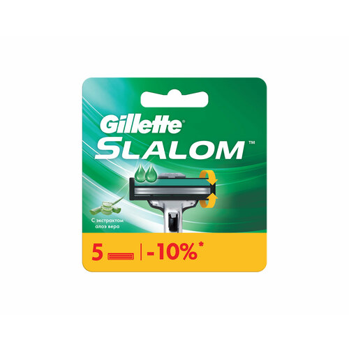 Сменные кассеты Gillette Slalom 5 шт gillette станок для бритья slalom 1 кассета 3 штуки