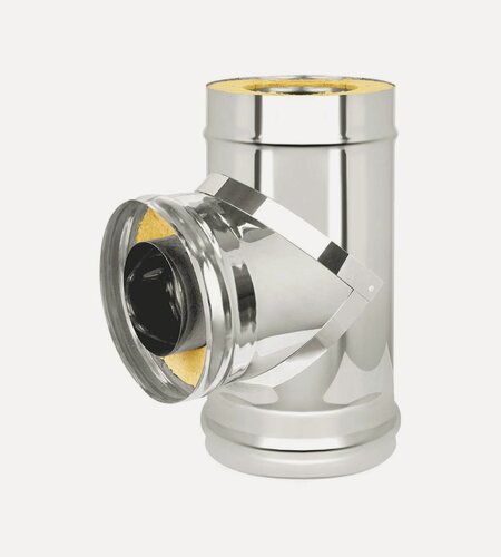 Изображение товара Сэндвич-тройник Нерж+Нерж (AISI 430/0,5мм) диаметр дымохода: 120x200 мм