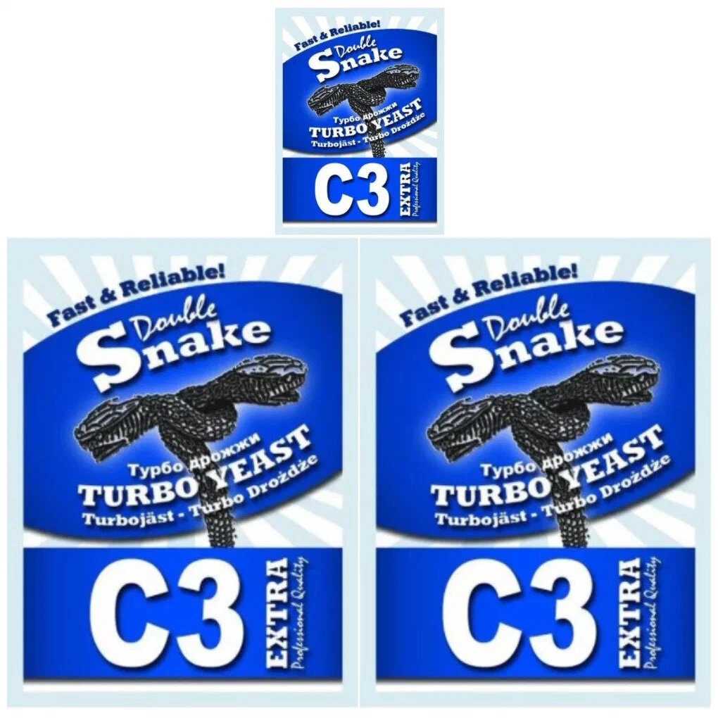 Турбо дрожжи Double Snake C3, 90 гр (Турбо дрожжи Дабл Снейк C3), 3шт