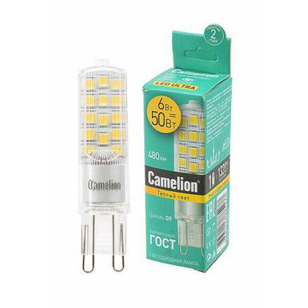 Лампа светодиодная Camelion LED6-G9-NF/830/G9 6Вт 220В - фотография № 6