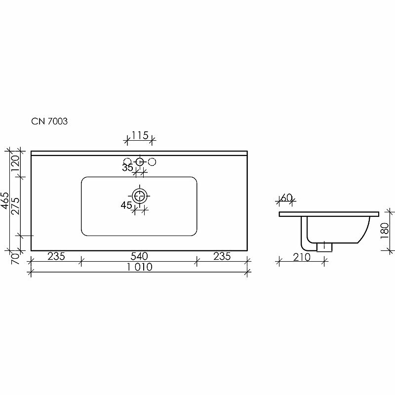 Раковина полувстраиваемая Ceramica Nova Element 101 CN7003, цвет белый