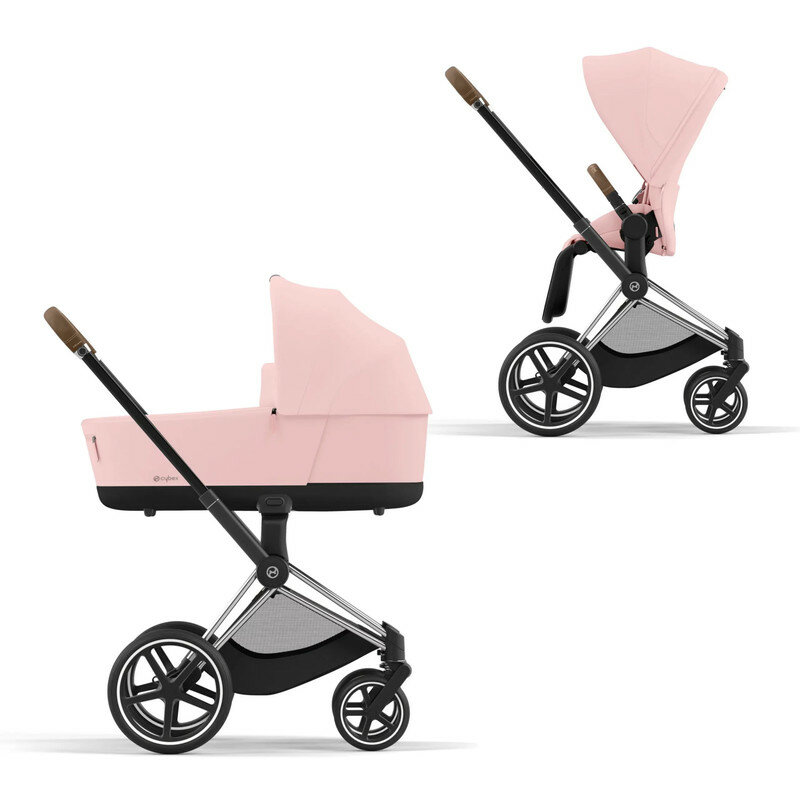 Cybex Priam IV Коляска 2 в 1, шасси IV Chrome Brown/Peach Pink