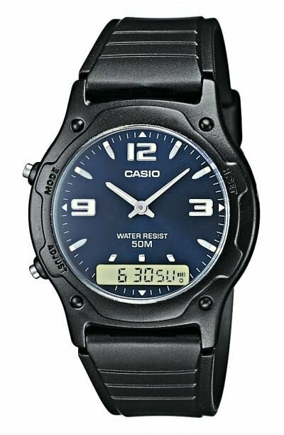Наручные часы CASIO AW-49HE-2A, синий, черный