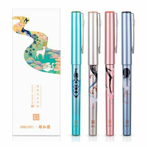 Ручка роллер Deli S852 d05мм чернила черн 4шт 13872₽