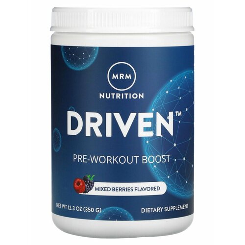 фото Mrm nutrition, driven, предтренировочная добавка, ягоды, 350 г (12,3 унции)