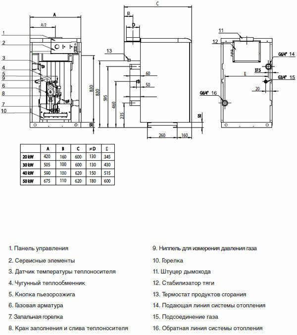 Напольный газовый котел Protherm Медведь 20 TLO - фотография № 4