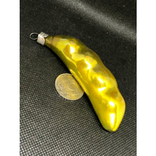 Елочная игрушка СССР зеленый горошек, горох, Стекло 70