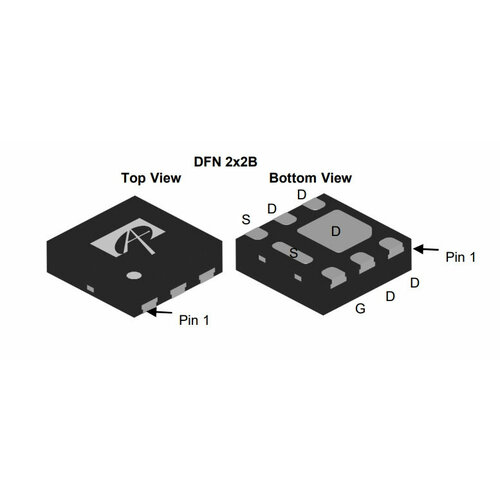 Микросхема AON2407 P-Channel MOSFET 30V 6.3A DFN2X2B