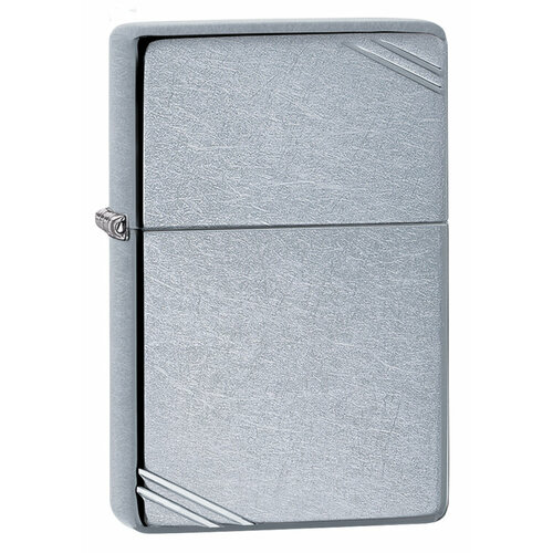 Зажигалка ZIPPO Vintage с покрытием Street Chrome, латунь/сталь, серебристая, матовая, 38x13x57 мм