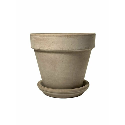 Горшок с поддоном Deroma VASO, графитовый, Италия, диаметр 13 см, высота 11 см