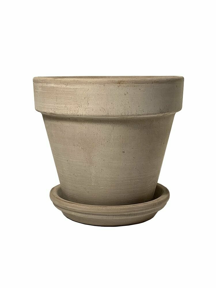 фото Горшок с поддоном Deroma VASO, графитовый, Италия, диаметр 13 см, высота 11 см