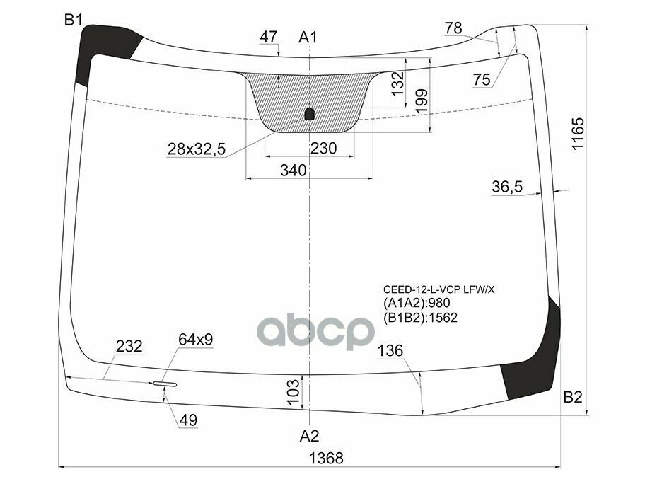 Стекло Лобовое Kia Ceed 12-18 XYG арт. CEED-12-L-VCP LFW/X