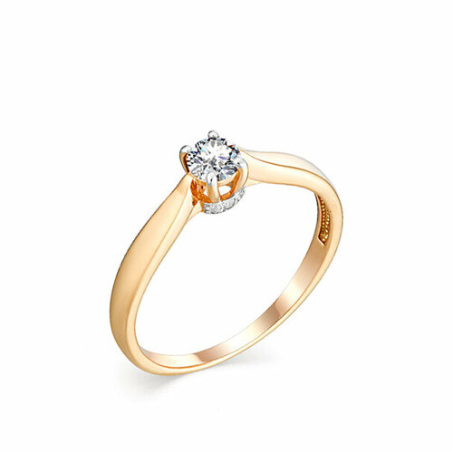 Кольцо Яхонт, золото, 585 проба, фианит, размер 16, бесцветный кольцо обручальное aquamarine золото 585 проба фианит размер 16