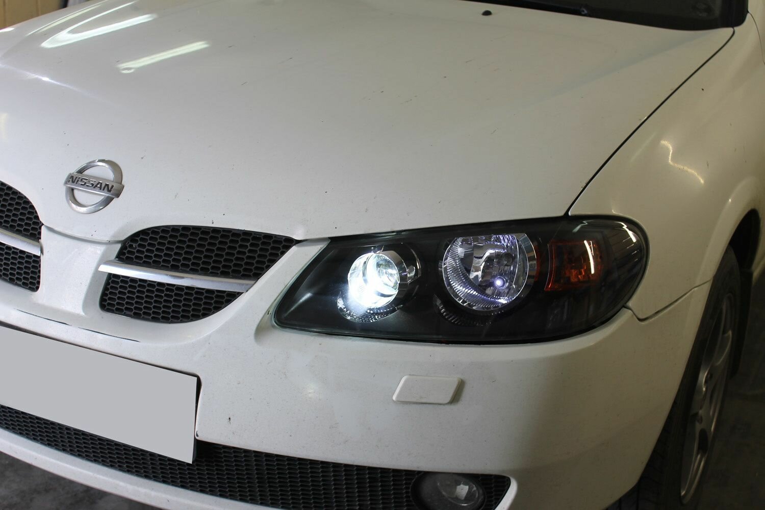 Комплект светодиодных Bi-led линз для Nissan Almera N16 (2шт) билед на альмеру н16 — фото 7