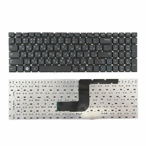 Клавиатура для ноутбука Samsung RC508, RC510, RV509 черная без рамки шлейф матрицы для ноутбука samsung rv520 rv515 rv511 rv510 rv509 [accessories] ba39 01030a