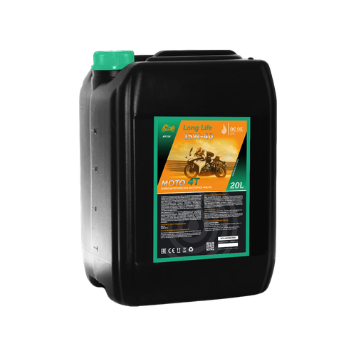 Моторное масло 15W40 20л для мотоциклов 4Т полусинтетическое КЬЮ СИ ОИЛ (QC OIL) Long Life металлоплакирующее
