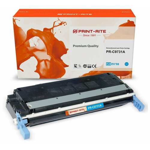 Print-Rite PR-C9731A картридж лазерный (HP 645A - C9731A) голубой 13000 стр c9731a совместимый картридж nv print для hp color lj 5500 5550 cyan