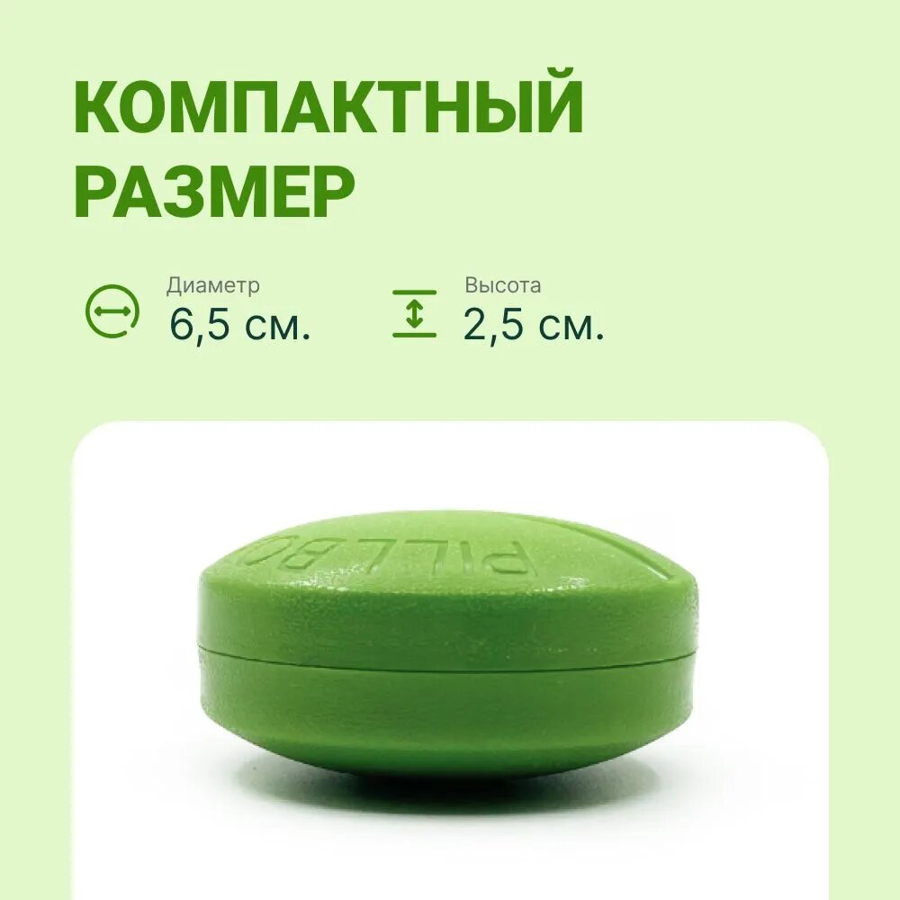 Таблетница на день для пилюль, контейнер для таблеток, 4 секции (зеленый)