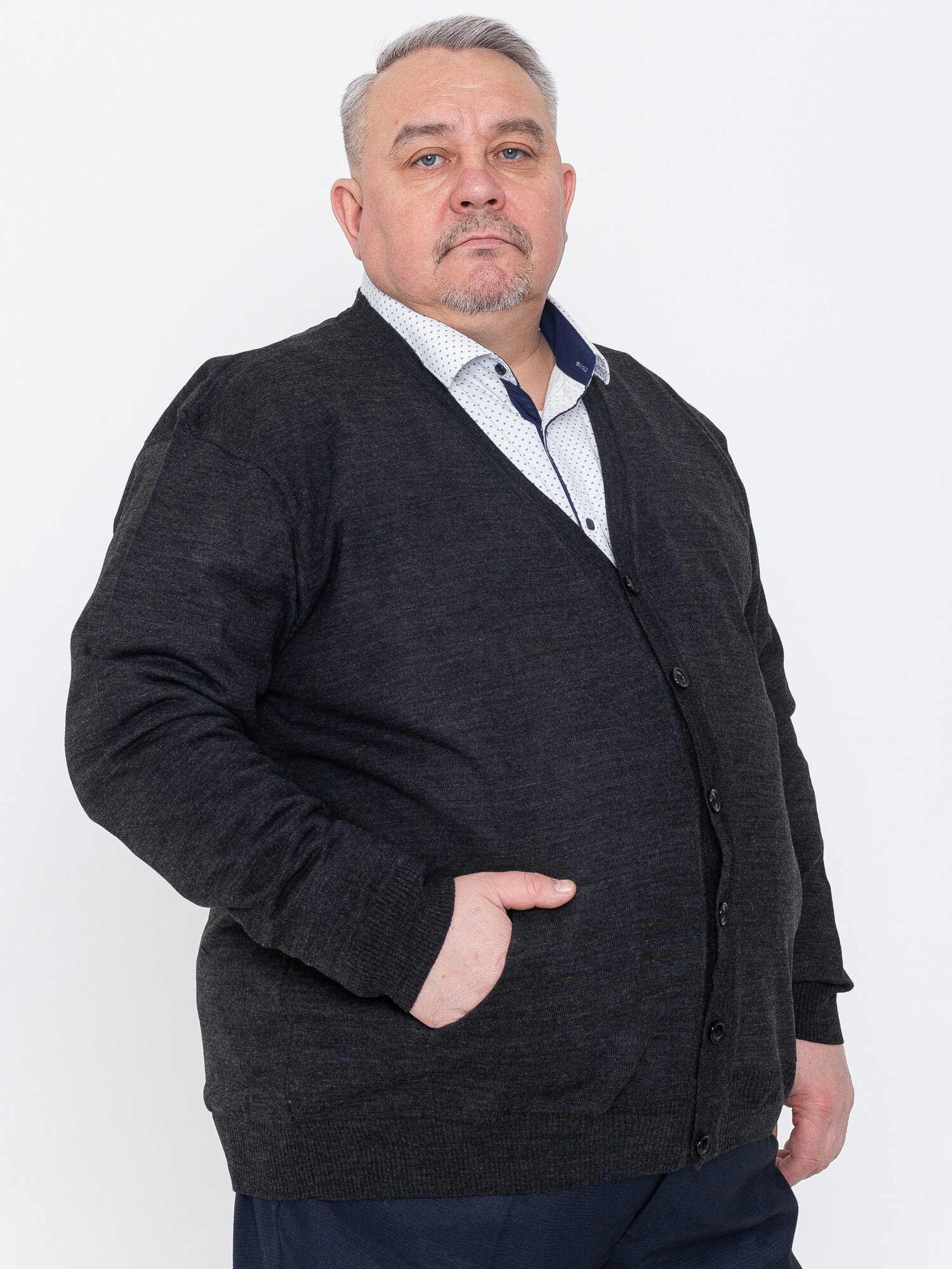 Кардиган Turhan, размер 6 XL, , темно-серый