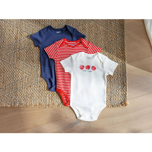 Боди Lupilu, комплект из 3 шт., размер 50/56(0-2 месяца), белый, красный