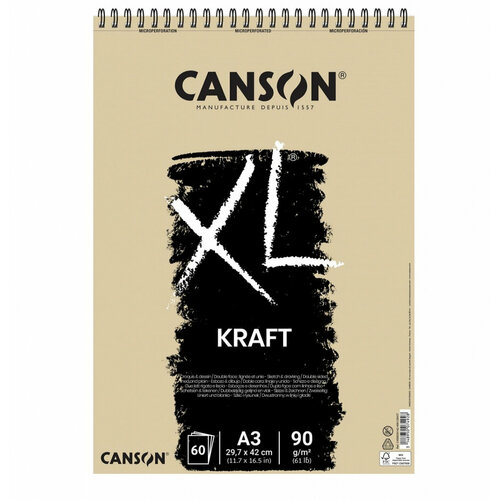 Canson Альбом XL Крафт, 60л, А3, 90г/м2