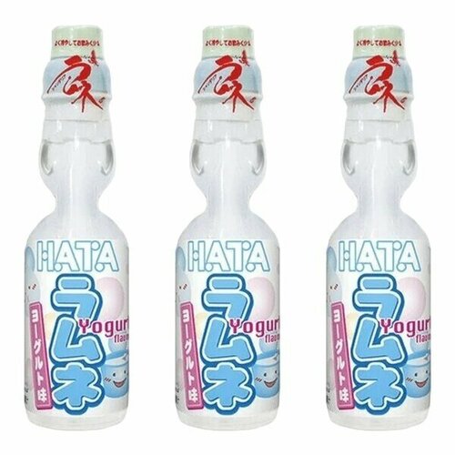 Напиток газированный Ramune со вкусом йогурта Hata kosen, 200 мл х 3 шт