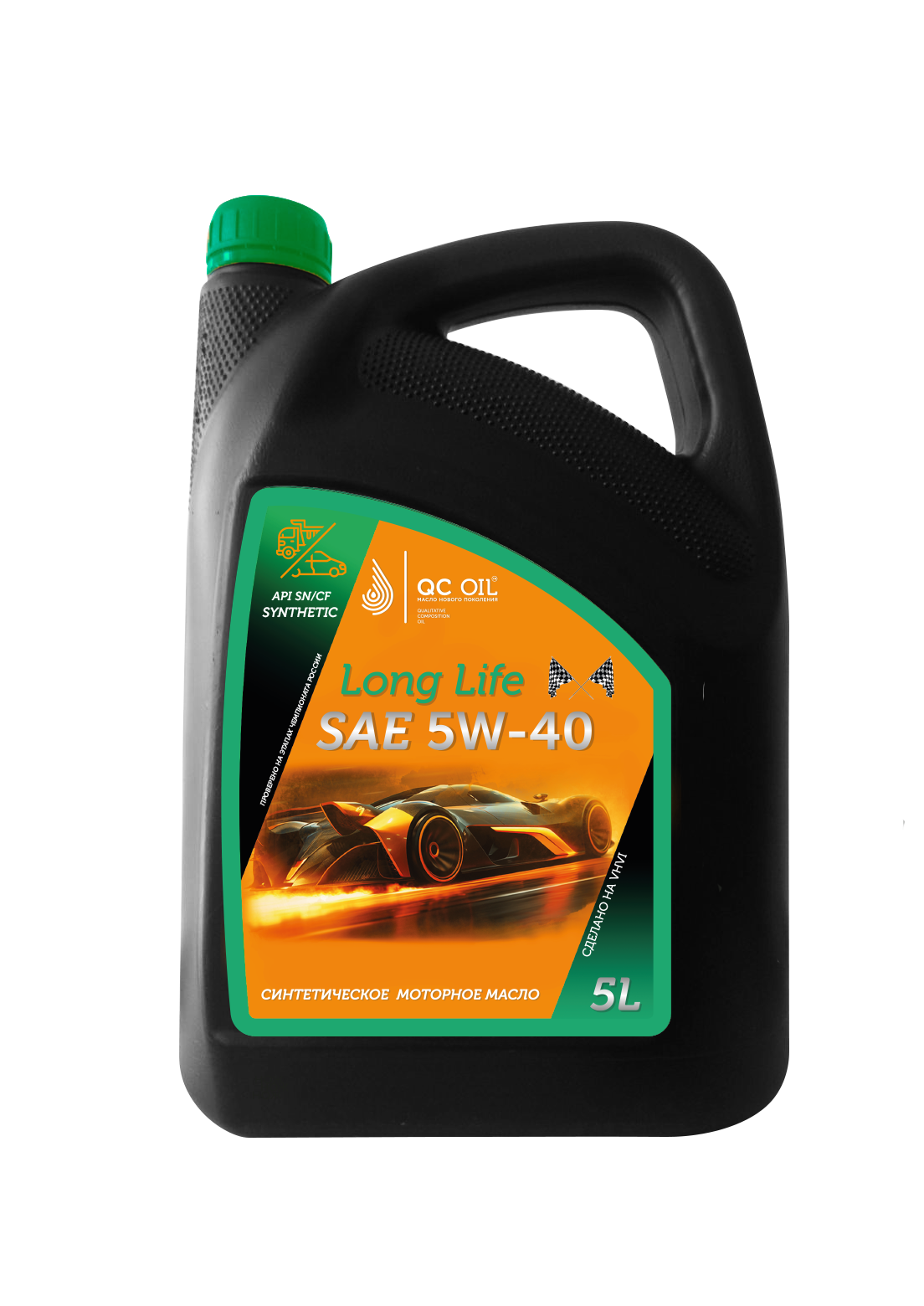 Моторное масло SAE 5W-40 SN/CF QC OIL Long Life плакирующее синтетическое, канистра 5л