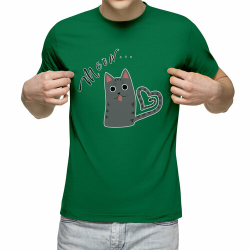 Футболка Us Basic, размер S, зеленый мужская футболка милая кошка мяу m темно синий