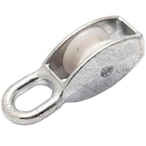 Блок одинарный 25мм металлический шкив покрытие цинк | код Bloсk25met | Крепдил (50шт. в упак.)