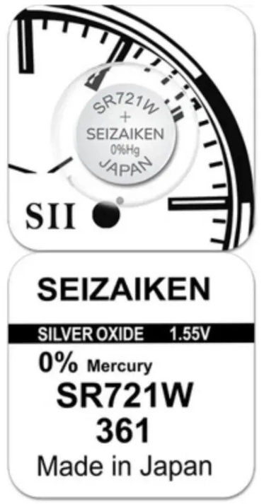 Батарейка SEIZAIKEN 361 (SR721W) Silver Oxide 1.55V