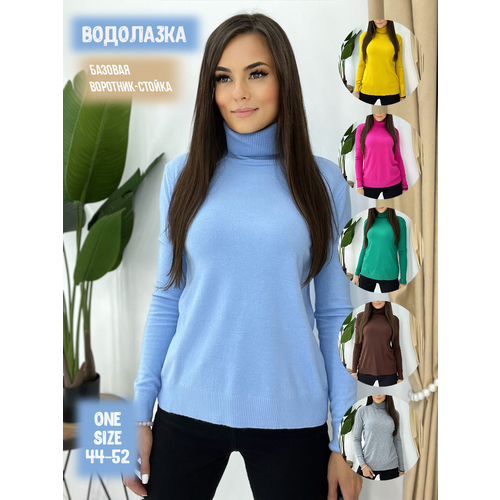 фото Водолазка, размер универсальный 44-52, голубой beautiful woman