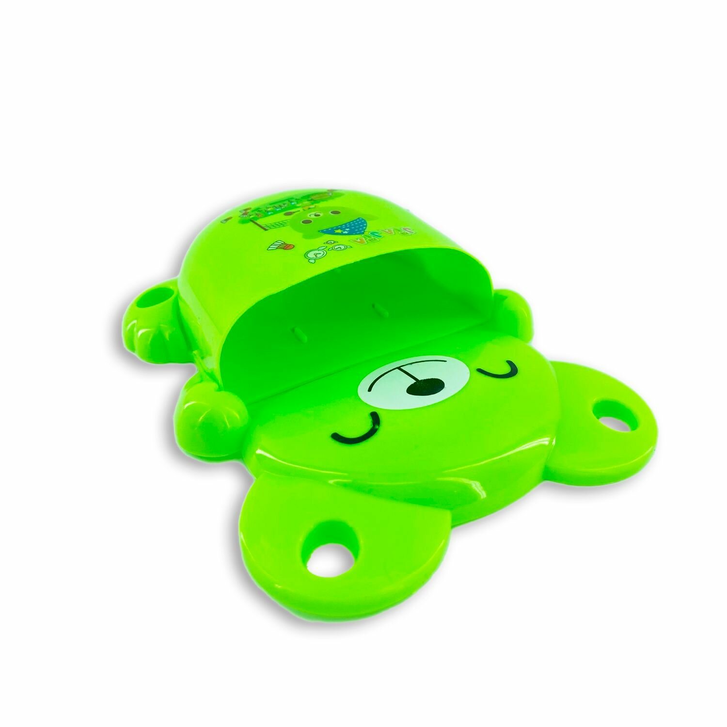 Держатель для зубных щеток настенный "Мишка", зеленый / Стакан для ванной комнаты - фотография № 2