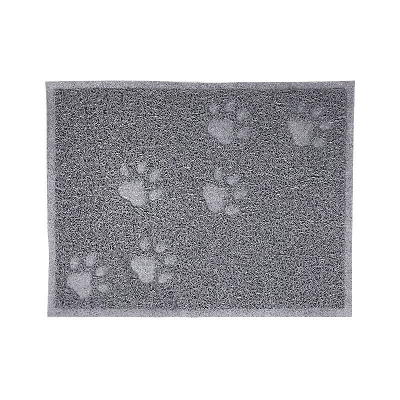 Коврик под миски и туалет для животных "донкоттико", лапки, цвет серый, 30*40см