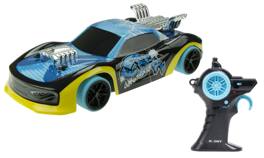 Машинка EXOST Xmoke, 1:14, 32 см, черный/голубой