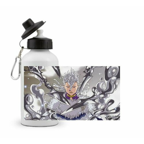 фото Спортивная бутылка черный клевер, black clover №12 goodbrelok