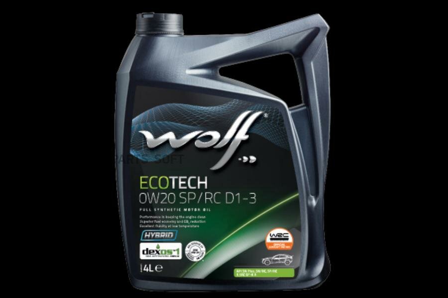 Масло моторное WOLF ECOTECH 0W20 SP/RC D1-3 4L WOLF OIL / арт. 1049891 - (1 шт)