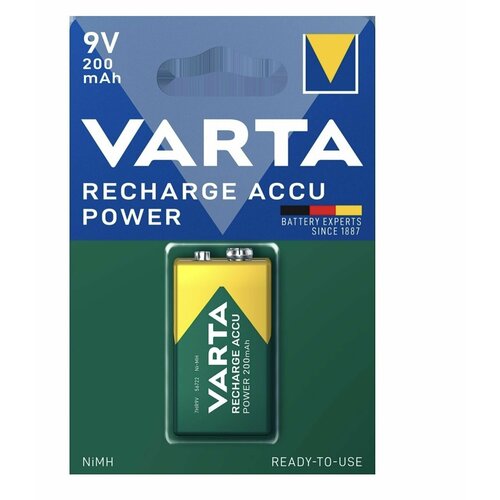 Аккумулятор 9V Крона Varta 6F22 200мА/ч Ni-Mh Accu Ready2Use в блистере 1шт.