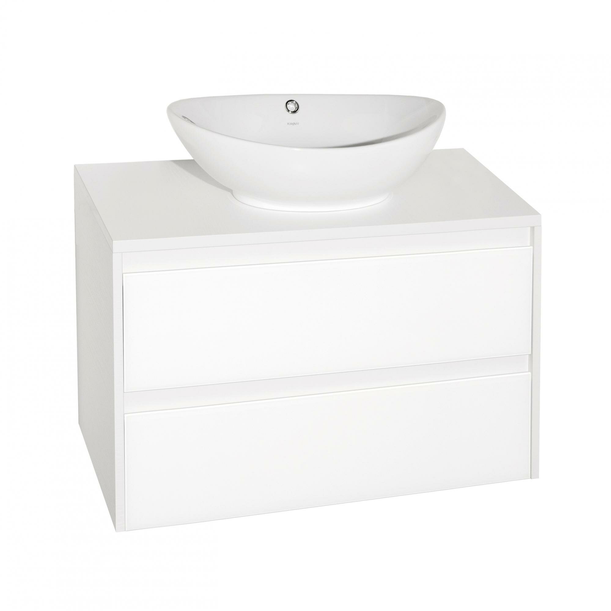 фото Style Line Тумба под накладную раковину Монако 80 белая осина/белый лакобель Style Line