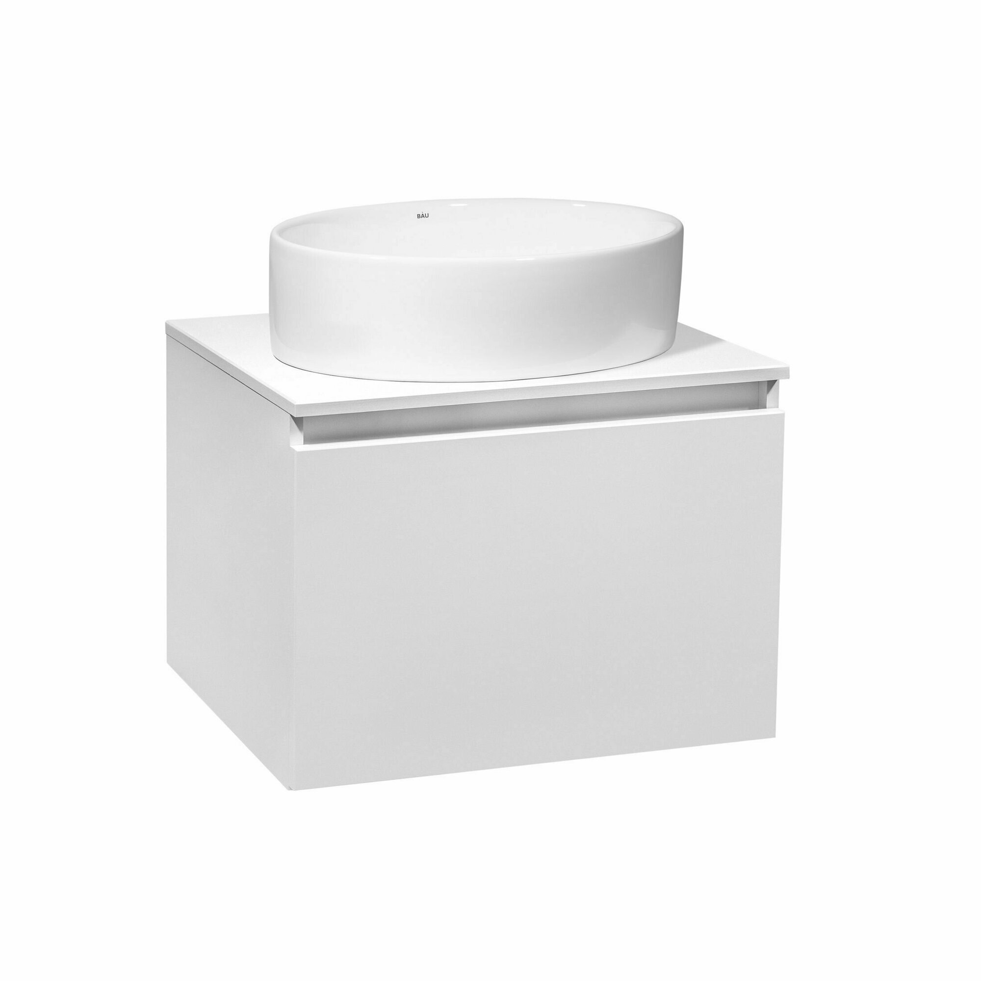 фото Тумба с раковиной Runo Бари 60 белый, с умывальником OVALE 50