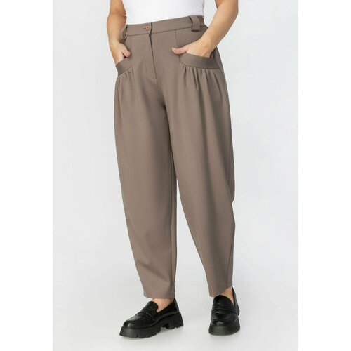 Брюки бананы  Frida, свободный силуэт, размер 46/48, коричневый