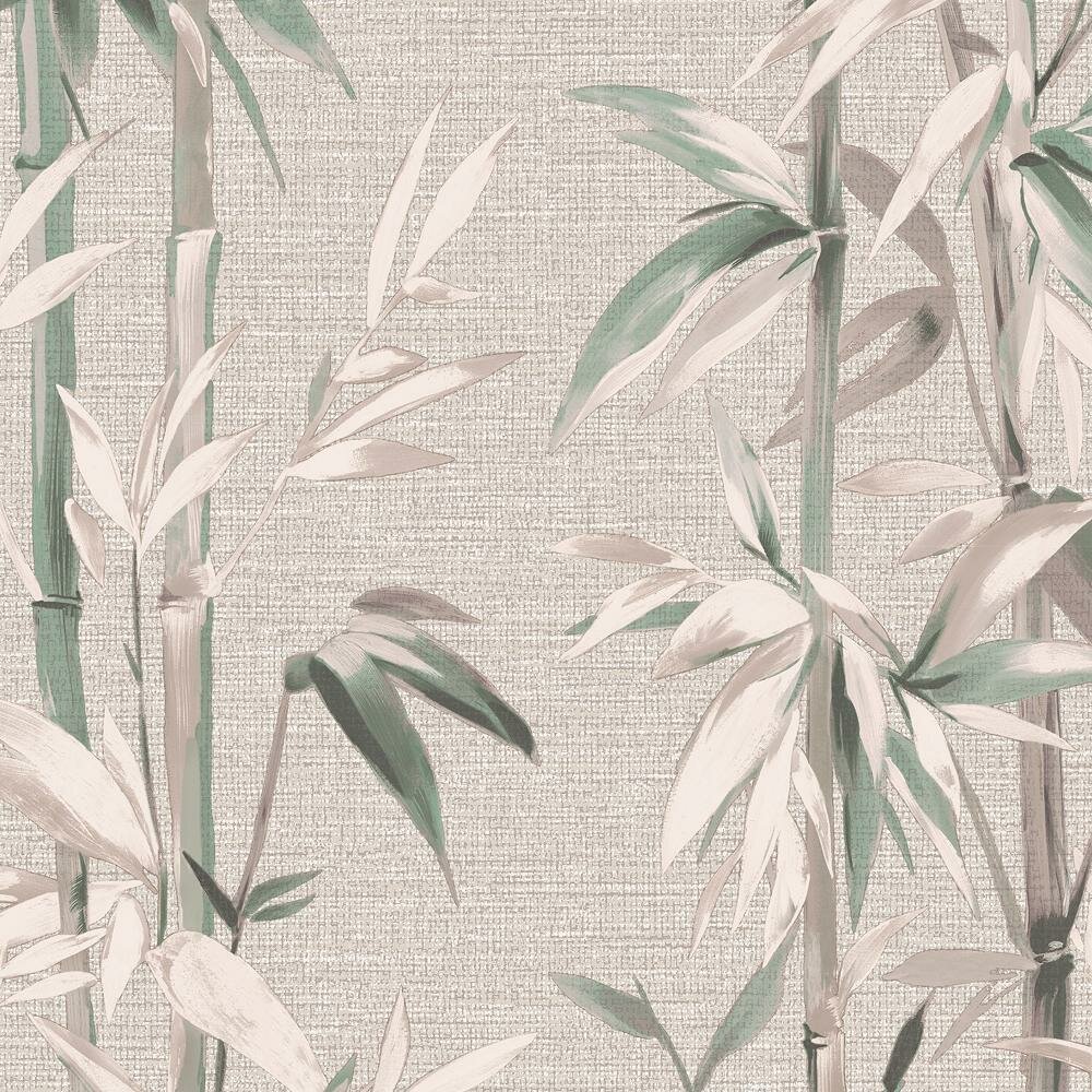 фото Обои WALLSECRET Bamboo, горячее тиснение на флизелиновой основе, бежевый, 1,06х10м