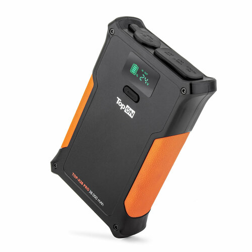 Внешний аккумулятор TopON 38000mAh (TOP-X38 PRO) TYPE-C PD, USB QC3, авторозетка, IP65, LED