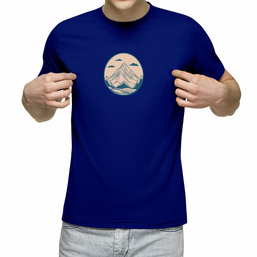 Футболка Us Basic, размер XL, синий мужская футболка портрет девушки фэшн лайн арт принт m белый