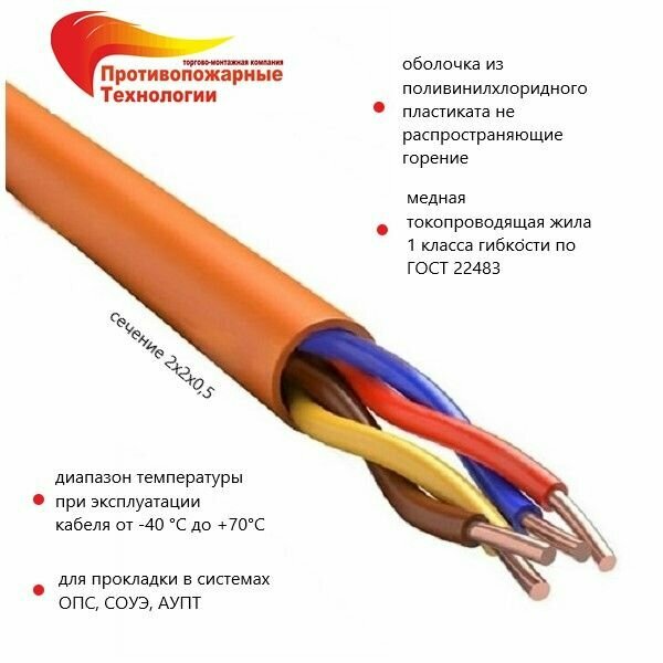 Силовой кабель КПСнг(А)-FRLS 2*2*0,5, 50 м - фотография № 2