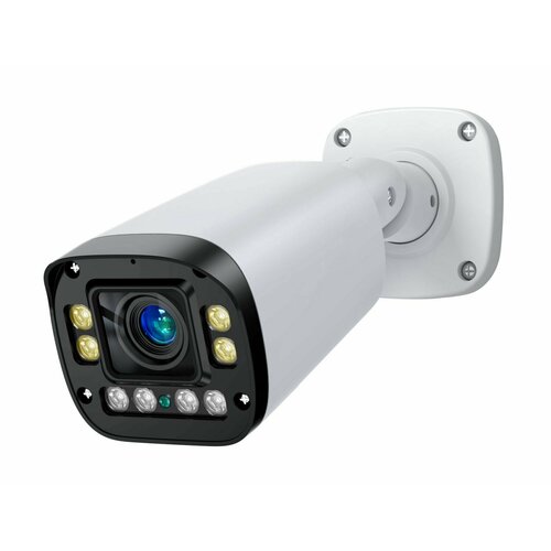 IP камера видеонаблюдения 8Мп, 2.8-12 мм (4хZoom), PoE, белая, микрофон, P6slite, уличная ДиМир NSWAF719-B80E