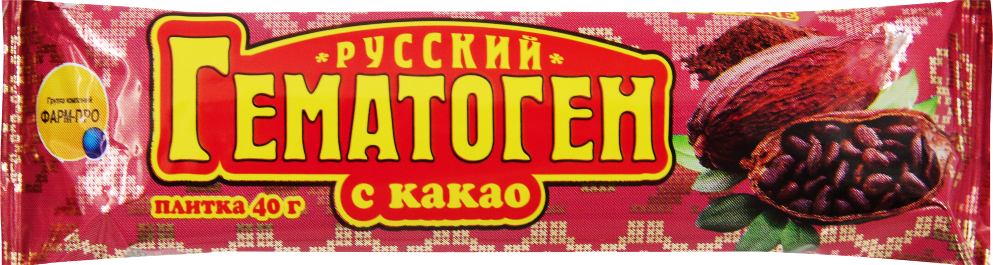 Гематоген русский с какао 40г
